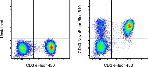 CD43 Monoclonal Antibody (eBio84-3C1 (84-3C1)), NovaFluor Blue 510, eBioscience